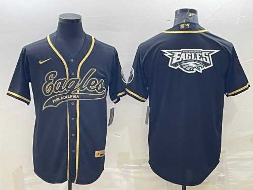 Men's Philadelphia Eagles Black Gold Team Big Logo With Patch Cool Base Stitched Baseball Jersey,We sell and wholesale Men's Philadelphia Eagles Black Gold Team Big Logo With Patch Cool Base Stitched Baseball Jersey on line form chian!